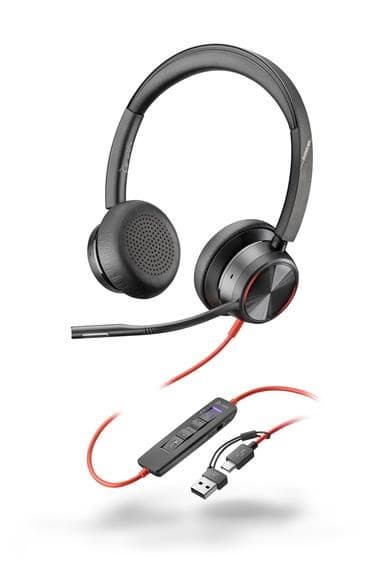 Poly Blackwire 8225 MS Teams náhlavná súprava, USB-C/A adaptér, stereo 1