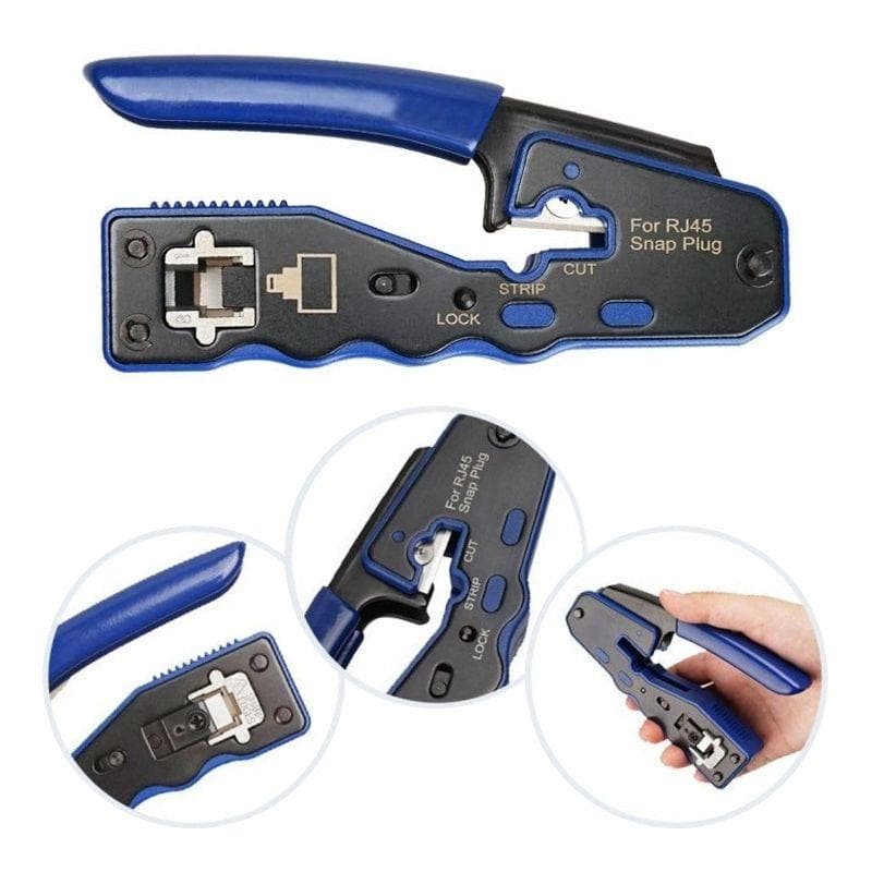 W-Star Krimpovacie kliešte RJ45 WSEZ670 profesionálne kliešte EZ Cat6, Cat5, RJ45EZ, STP 1