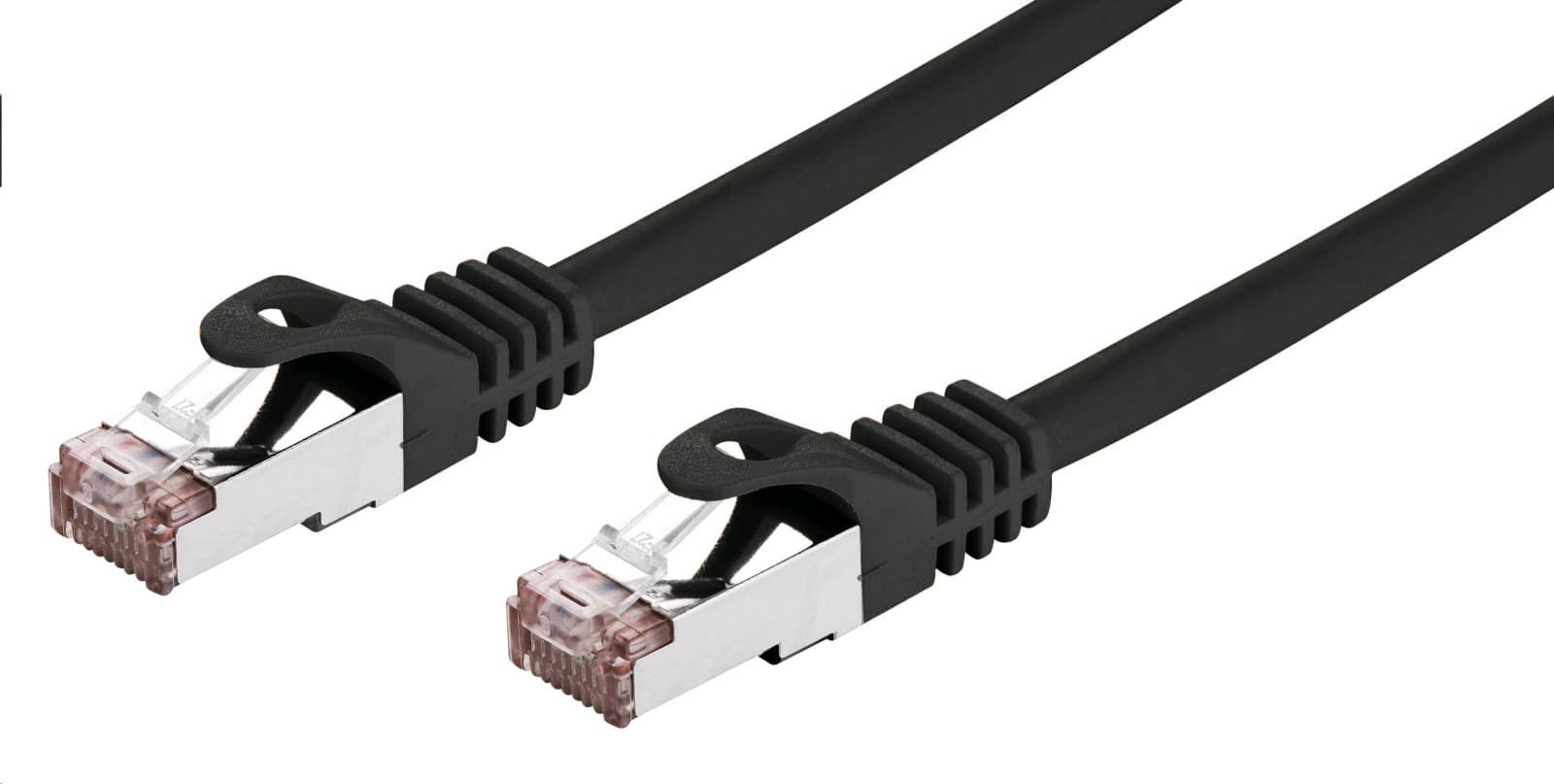 C-TECH Kábel patchcord Cat6, FTP, čierny, 1m 1
