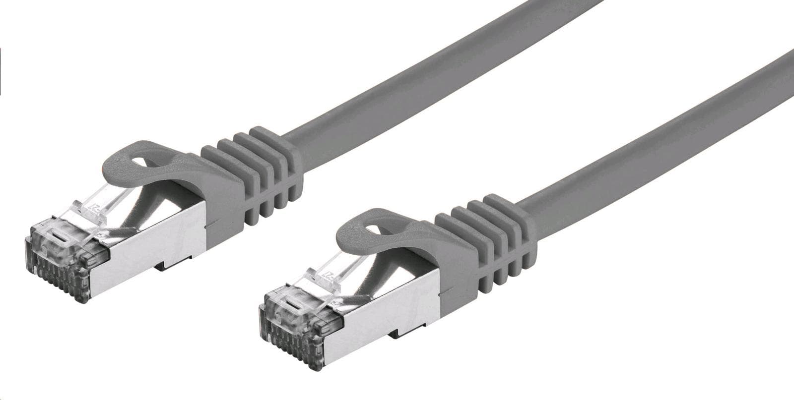 C-TECH Kábel patchcord Cat7, S/FTP, sivý, 0,25m 1