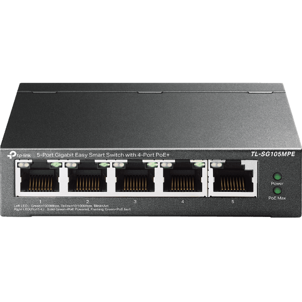 TP-Link Switch TL-SG105MPE Easy Smart, 5x GLAN, 4x PoE+, 120W 1