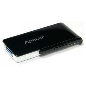Apacer USB flash disk, USB 3.0, 64GB, AH350, čierny, AP64GAH350B-1, USB A, s výsuvným konektorom 1