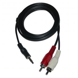 Audio kábel Jack (3.5mm) samec - 2x CINCH samec, 1.5m, čierna 1