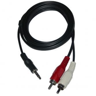 Audio kábel Jack (3.5mm) samec - 2x CINCH samec, 3m, čierny 1