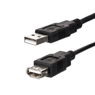 USB predlžovačka (2.0), USB A samec - USB A samica, 1.8m, čierna, DOPRODEJ