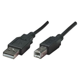 USB kábel (2.0), USB A samec - USB B samec, 3m, čierny 1