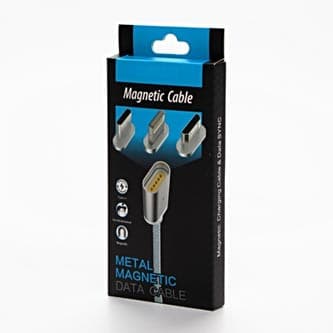 USB kábel s koncovkami (2.0), USB A samec - microUSB samec + Apple Lightning samec + USB C sam, 1m, kulatý, opletaný, strieborný, 1