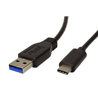 USB kábel (3.1), USB A samec - USB C samec, 1m, guľatý, čierny, plastic bag, DOPRODEJ