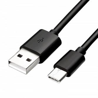 USB kábel (2.0), USB A samec - USB C samec, 1m, čierny 1