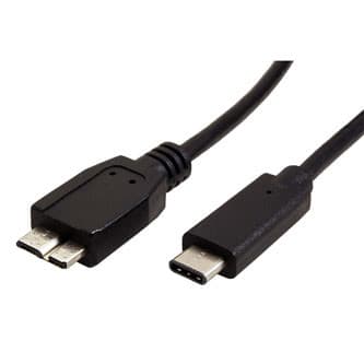 USB kábel (3.0), USB C samec - USB micro B samec, 0.5m, kulatý, čierny, plastic bag 1