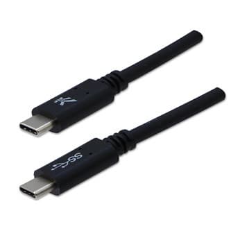 USB kábel (3.2 gen 1), USB C samec - USB C samec, 1m, 5 Gb/s, 5V/3A, čierny, DOPRODEJ