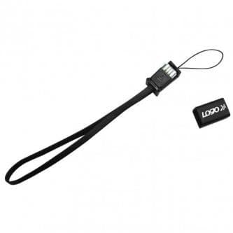 Logo USB kábel (2.0), USB A samec - miniUSB samec, 0.3m, čierny, poutko na fotoaparát, DOPRADE 1
