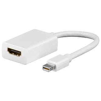 Video prevodník, mini DisplayPort samec - HDMI samica, HDMI 1.3 - Standard, biely, DOPRADE