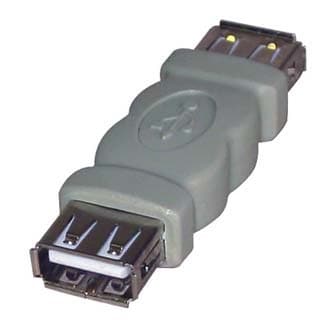 USB spojka, (2.0), USB A samice - USB A samice, šedá, 5891, DOPRODEJ 1