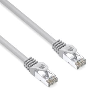 Síťový LAN kábel S/FTP patchcord, Cat.6a, RJ45 samec - RJ45 samec, 3 m, dvojité tieni, LSOH, sivý, 10 Gb/s, economy, DOPREDAJ