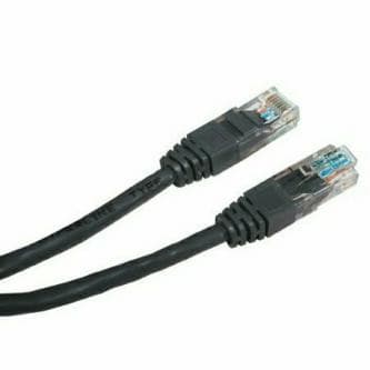 Sieťový LAN kábel UTP patchcord, Cat.5e, RJ45 samec - RJ45 samec, 3 m, netienený, čierny, economy, DOPREDAJ 1