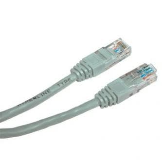 Síťový LAN kábel UTP patchcord, Cat.5e, RJ45 samec - RJ45 samec, 5 m, netienený, sivý, economy 1