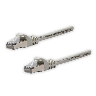 Síťový LAN kábel FTP patchcord, Cat.5e, RJ45 samec - RJ45 samec, 10 m, tienený, sivý, čistá meď, economy, DOPREDAJ 1