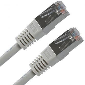 Síťový LAN kábel FTP patchcord, Cat.5e, RJ45 samec - RJ45 samec, 10 m, tienený, sivý, economy 1