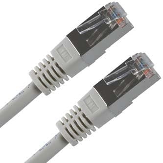 Síťový LAN kábel FTP patchcord, Cat.5e, RJ45 samec - RJ45 samec, 20 m, tienený, šedý, economy, DOPRODEJ 1