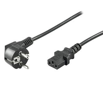 Síťový kabel 230V napájací, CEE7 (vidlica) - C13, 1m, VDE approved, černý, DOPRADE