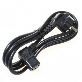 Síťový kabel 230V napájací, CEE7 (vidlica) - C13, 2m, VDE approved, černý, Logo, lomený