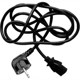 Síťový kabel 230V napájací, CEE7 (vidlica) - C13, 2m, VDE approved, černý, Logo 1