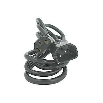 Síťový kabel 230V predlžovací, C13 - C14, 2m, VDE approved, černý 1