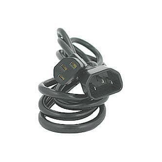 Síťový kabel 230V predlžovací, C13 - C14, 2m, VDE approved, černý, Logo 1
