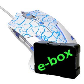 E-blue Mazer Pro Myš káblové, bielo-modrá, 2500DPI, e-box 1
