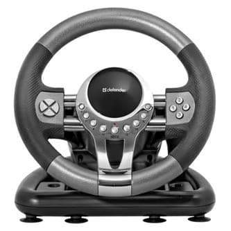 Volant Defender FORSAGE GTR, 12, USB, černo-sivý, s pedálmi, Windows 98/2000/ME/XP/VISTA/7 1