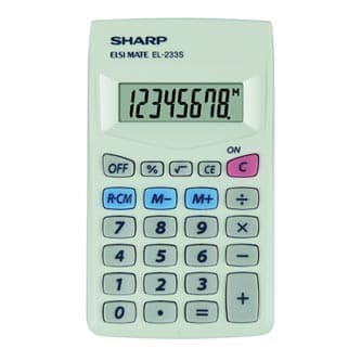 Sharp Kalkulačka EL-233S, biela, kapesná, osemmiestna