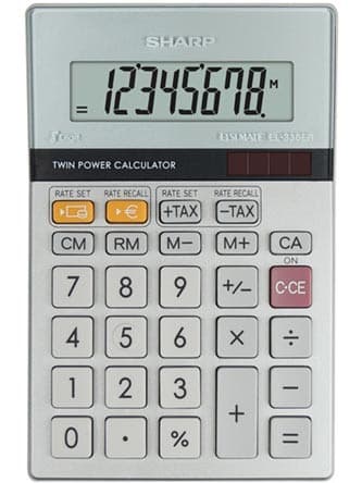 Sharp Kalkulačka EL-330ER, striebra, kapesná, osemmiestna