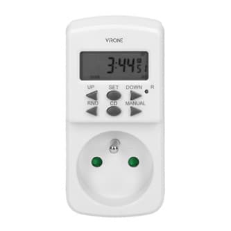 Zásuvka s elektronickým časovačom Mini 230V, 50Hz, max. 1800W, biela, Virone, časovač, 10 programov, 2P+Z 1