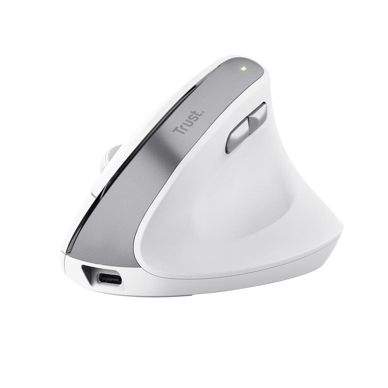 TRUST myš Bayo II Ergonomická vertikálna myš, Bezdrôtová, biela
