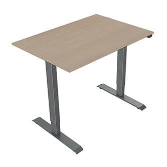 Pracovný stôl s elektricky nastaviteľnou výškou 75x140cm, sivý, ergo