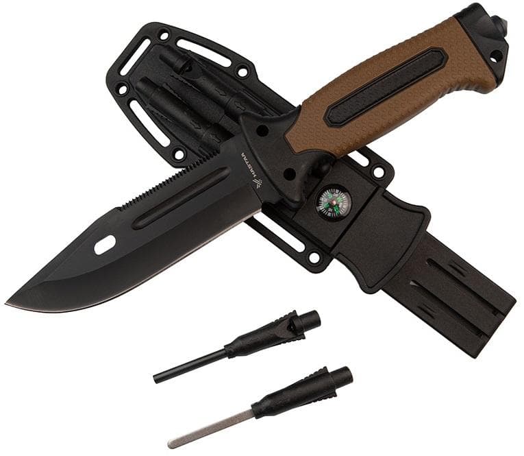 HASTAA Taktický nôž + podpaľovač a brúsik, 28 cm 1