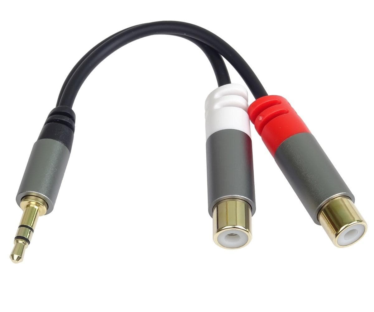 PremiumCord kábel HQ Jack 3.5mm Male - 2x CINCH Female 15cm