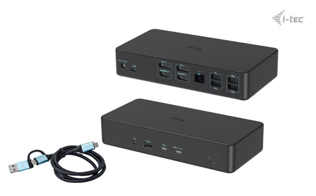 i-tec USB 3.0/USB-C/Thunderbolt 3 Professional Dual 4K Display Dock.st. Gen2, PD 100W 1
