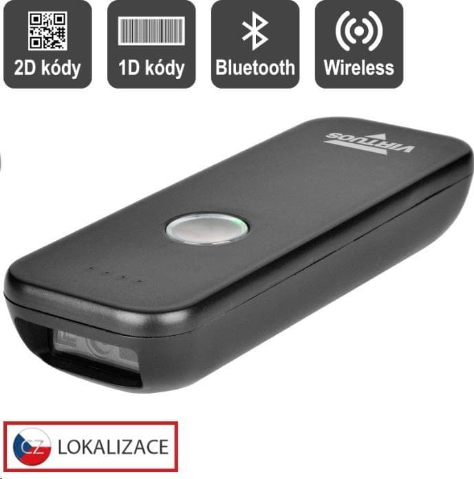 Virtuos CCD 2D čítačka Virtuos HW-856A mini, bezdrôtová, vrecková, čierna 1