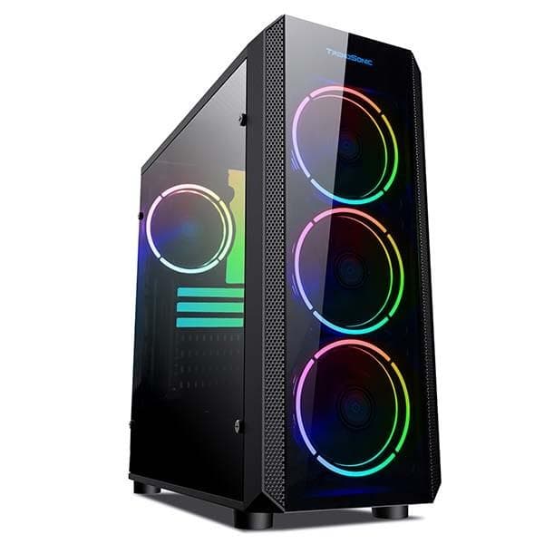 VeinX case Mars MAR01A Mid Tower, bez zdroja, 3xUSB, priehľadná bočnica, 4xARGB Fan 120mm, čierna