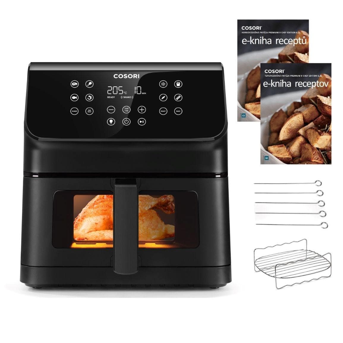 Cosori P653 PREMIUM II Plus Chef edition 6, 2l teplovzdušná fritéza, čierna 1