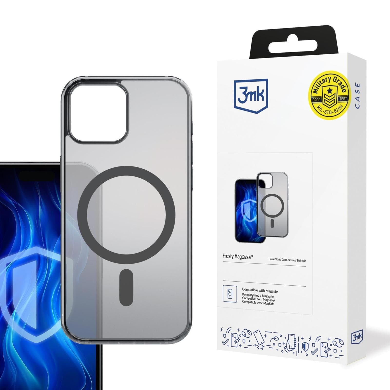 3mk ochranný kryt Frosty MagCase Black pre Apple iPhone 15 1
