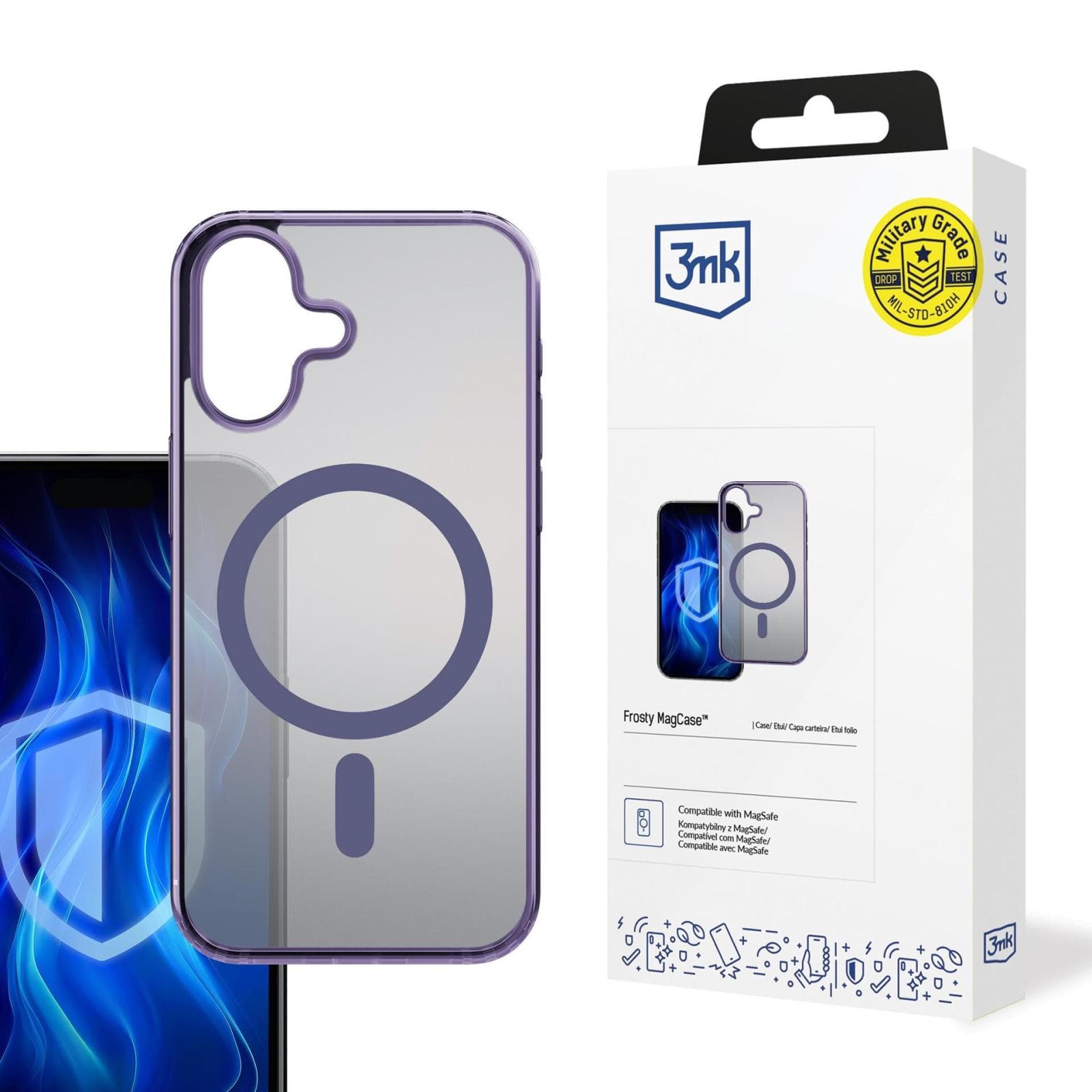 3mk ochranný kryt Frosty MagCase Purple pre Apple iPhone 16 1