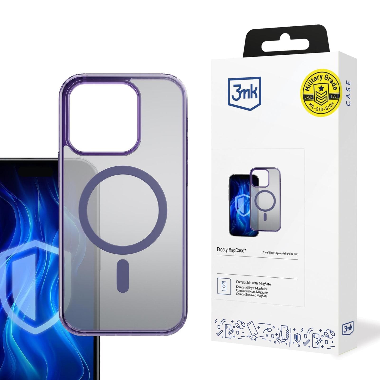 3mk ochranný kryt Frosty MagCase Purple pre Apple iPhone 16 Pro 1
