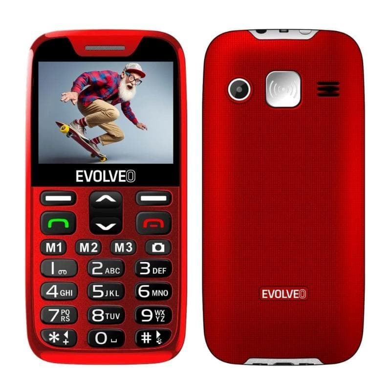 EVOLVEO EasyPhone XR, mobilný telefón pre seniorov s nabíjacím stojanom, červená 1