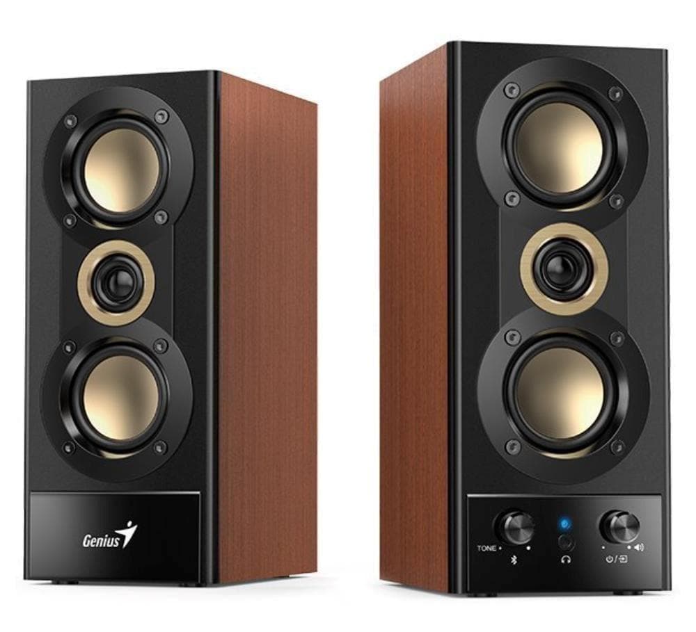 GENIUS reproduktory SP-HF800BT, 2.0, 20W, Bluetooth, 3.5mm Jack, drevené 1