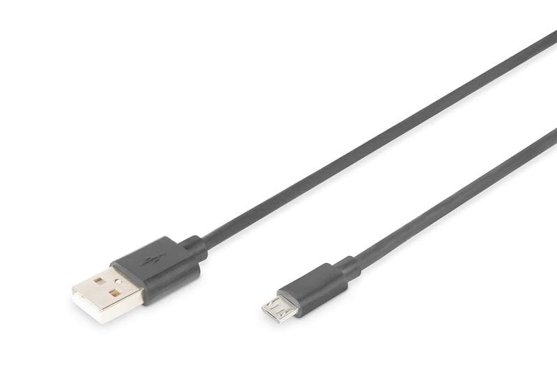 Digitus USB 2.0 kábel USB A samec na USB micro B samec, 2x tienený, Meď, 1m 1