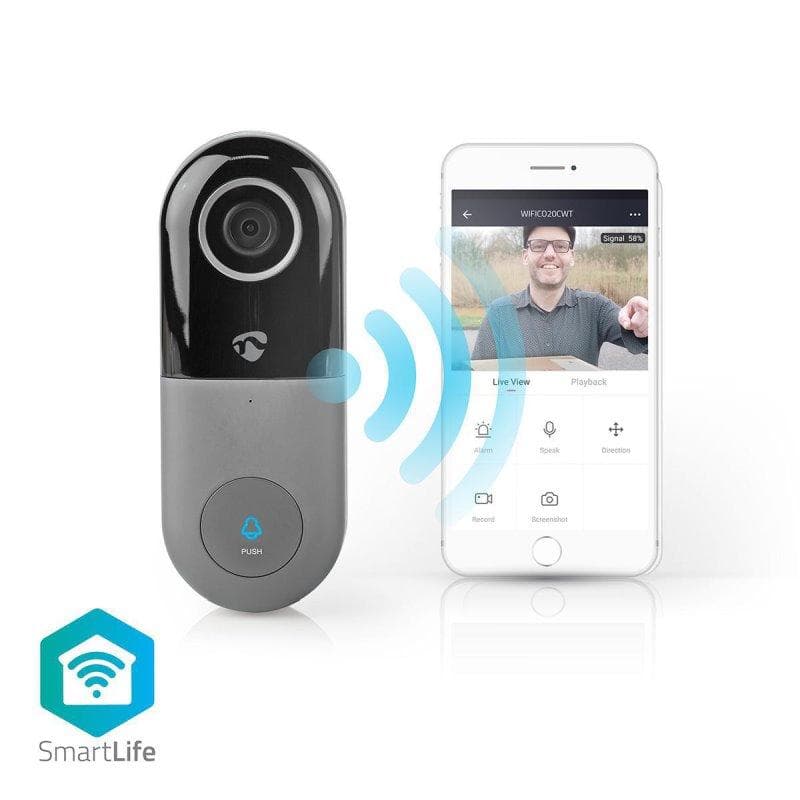 Nedis WIFICDP40CWT - Wi-Fi Smart Domový Video Telefón | Cloud/ microSD / Onvif | IP65 | snímač pohybu | Biela 1