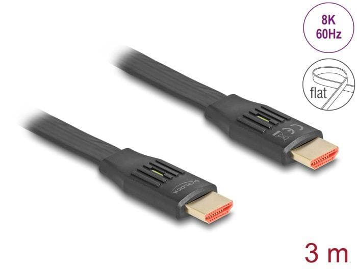 Delock High Speed HDMI Plochý stuhový kábel 48 Gbps 8K 60 Hz 3 m